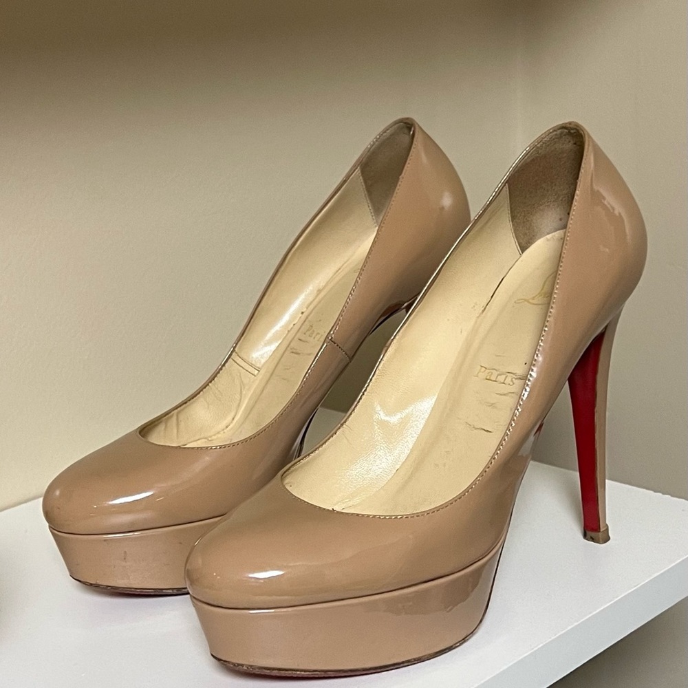 Christian Louboutin Bianca 120 Patent Calf Nude Heels